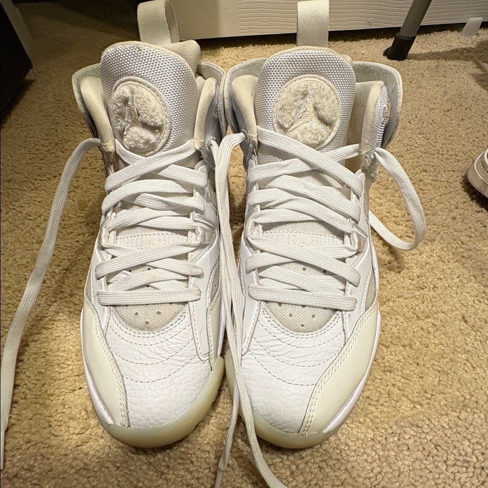 High Top Retro Jordan White and Cream, almost New.